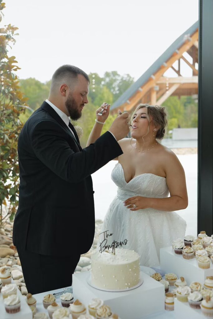 Cake cutting at Nichols Heir wedding venue