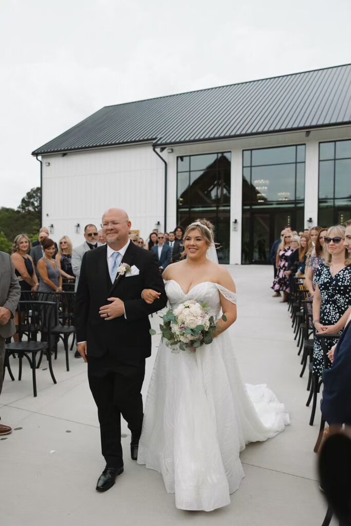 Bride and father at Nichols Heir wedding venue